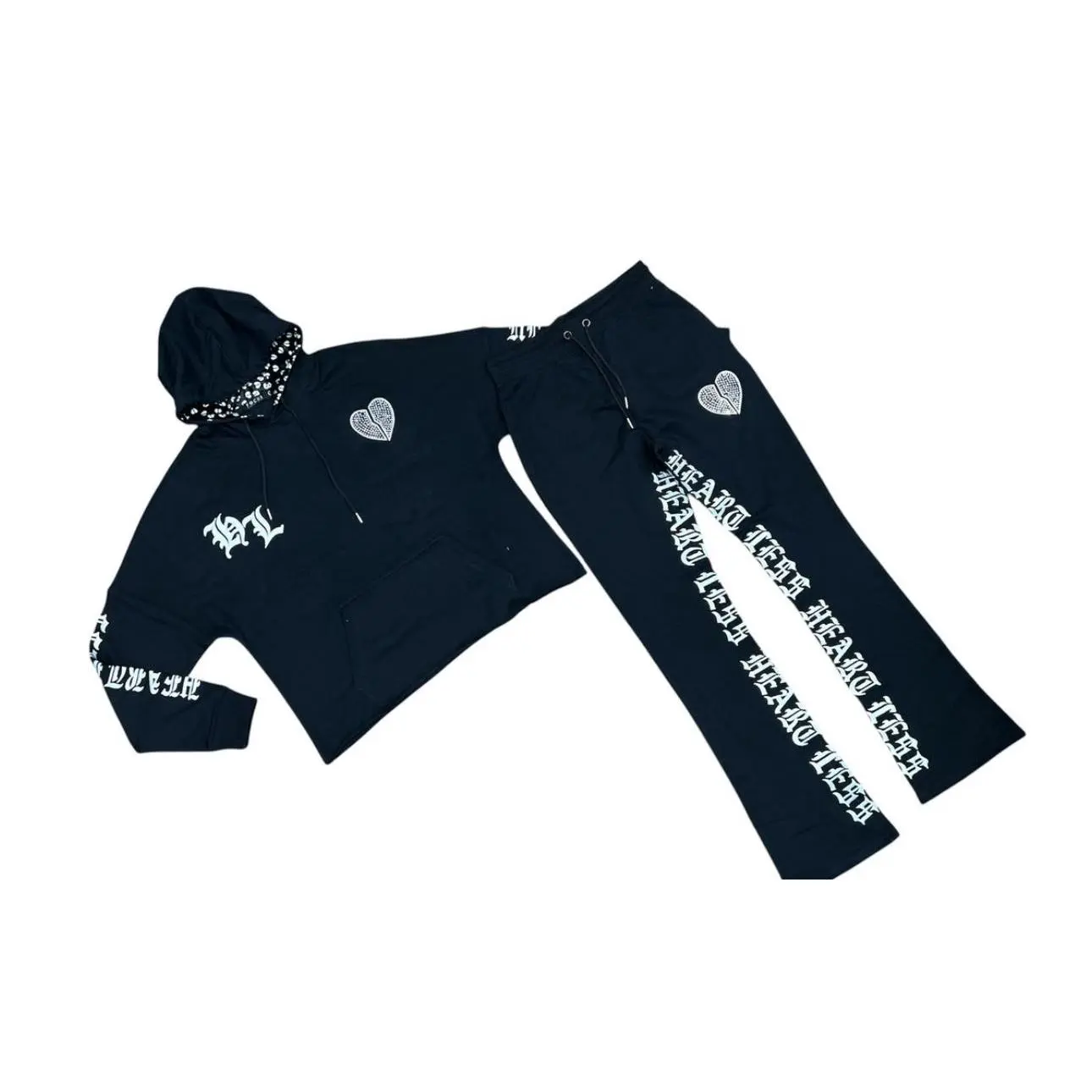 Focus 'Heartless' Stacked Stone Sweatpants (Black)80559
