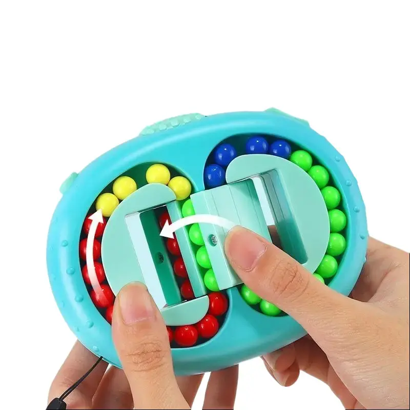 Magic Bean Rotating Puzzle Disk, Double-Sided Bead Cube & Handheld Spinner, Educational Gear for Kids’ Cognitive & Fine Motor Skills