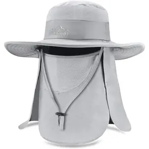 Sun Cap Fishing Hats, UPF 50+ Wide Brim Outdoor Protection Hat, Sun Hat with Face & Neck Flap Cover for Men and Women