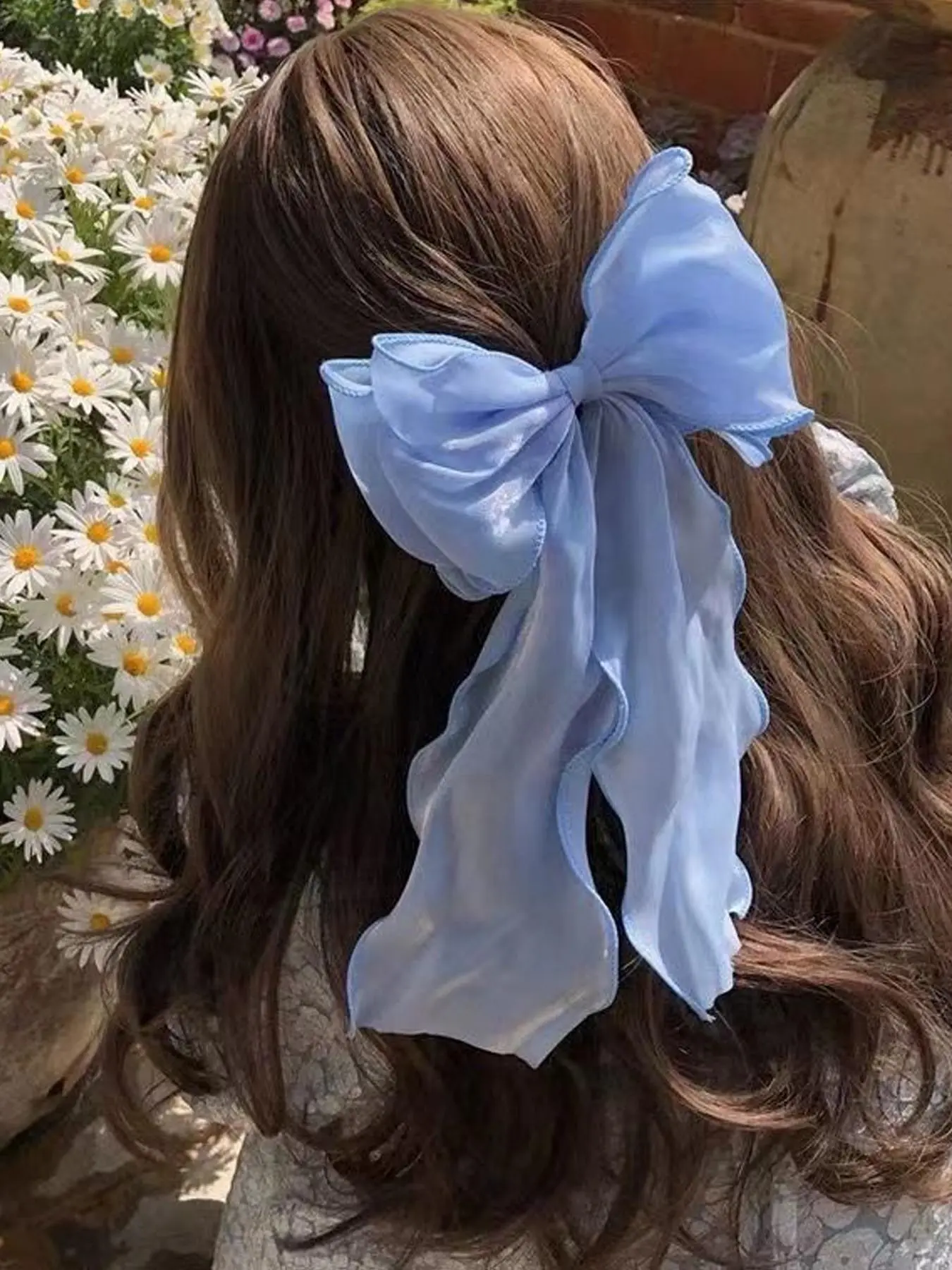 Elegant Princess Bow Hair Clip with Long Wavy Ribbon, Multiple Colors Available, Versatile Design for All Seasons, Hair Bow Clips