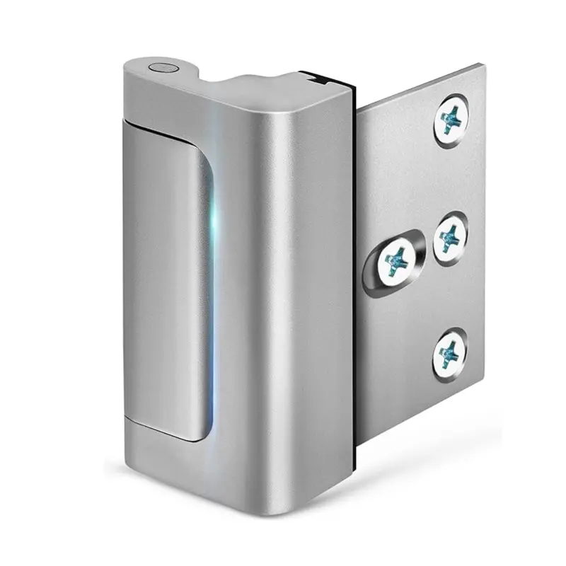 Heavy Duty Metal Anti-Kick Door Lock System - 800 lbs Force Resistance Hardware, 16x Deadbolt Power, Childproof & Tamper-Resistant Latch, DIY Install No Pro Help, Enhanced Home Security for Inward Doors, Color-Matched Screws, Durability and Reliability