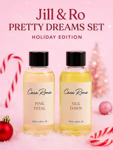 Jill & Ro Pretty Dreams Set - Christmas Edition Pink Petal & Silk Dawn Home Fragrance Oils for Diffusers & Room Ambiance