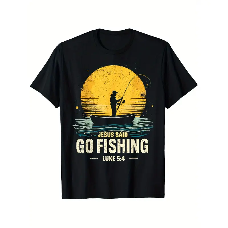 Said to Go Fishing, Bible Verses, Fisherman Christian T-Shirts, Men'S Wear, T-Shirts, Fishing T-Shirts, Funny Fishing Slogan T-Shirts, Casual Fishing Shirts, Fishing-Themed T-Shirts - Styles of Fishing Apparel for Men