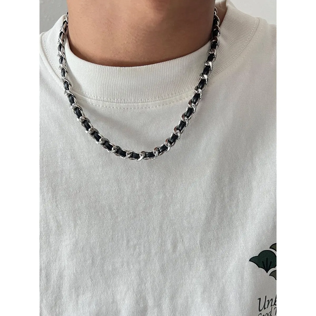 Retro Leather Wrap Chain Necklace
