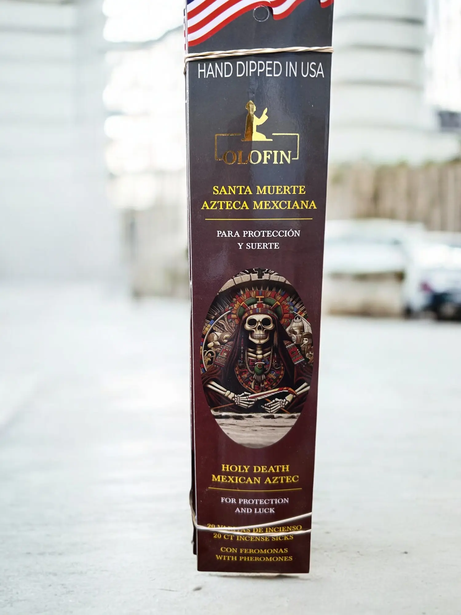 Olofin Hand Dipped Incense Holy Death Mexican Aztec Pack Of 6 / Incienso Olofin Bañado a Mano Santa Muerte Azteca Mexicana Pack de 6 Scented Aromatic