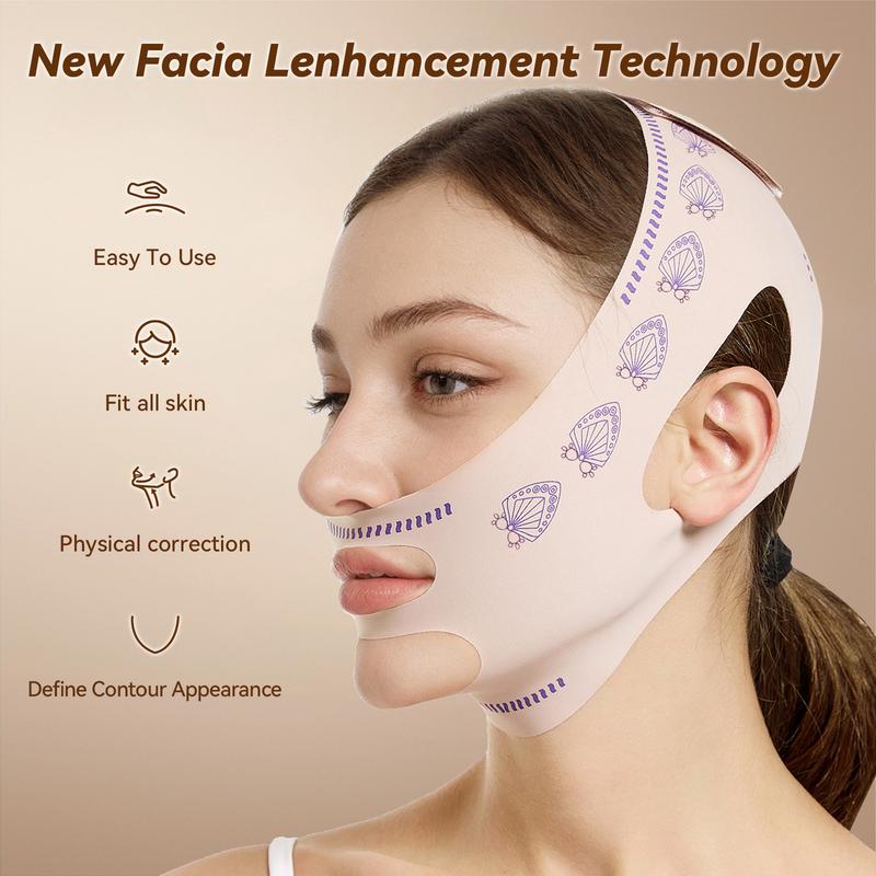 JUSRON Face Lifting Strap, V-Line Face Lifting Tape for Men and Women, Double Chin Reducer Tape Soft High-Elastic Fit Bandage – Perfect Gift!