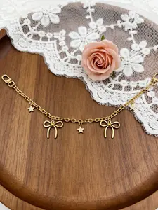 Sweet Cool Style Rhinestone Star Bow Bag Chain, and Silver Color Bag Charm, Versatile Bag Accessory for All Seasons