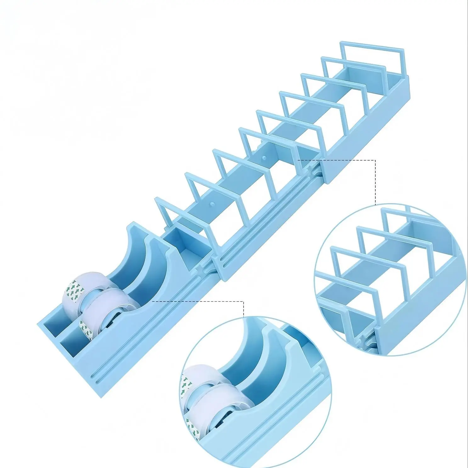 Desktop Tape Dispenser for Gift Wrapping and Crafts, Quick Prep 18 Rolls, No Blade Design, Safe, Compact High Strength, Suitable for Standard Tape