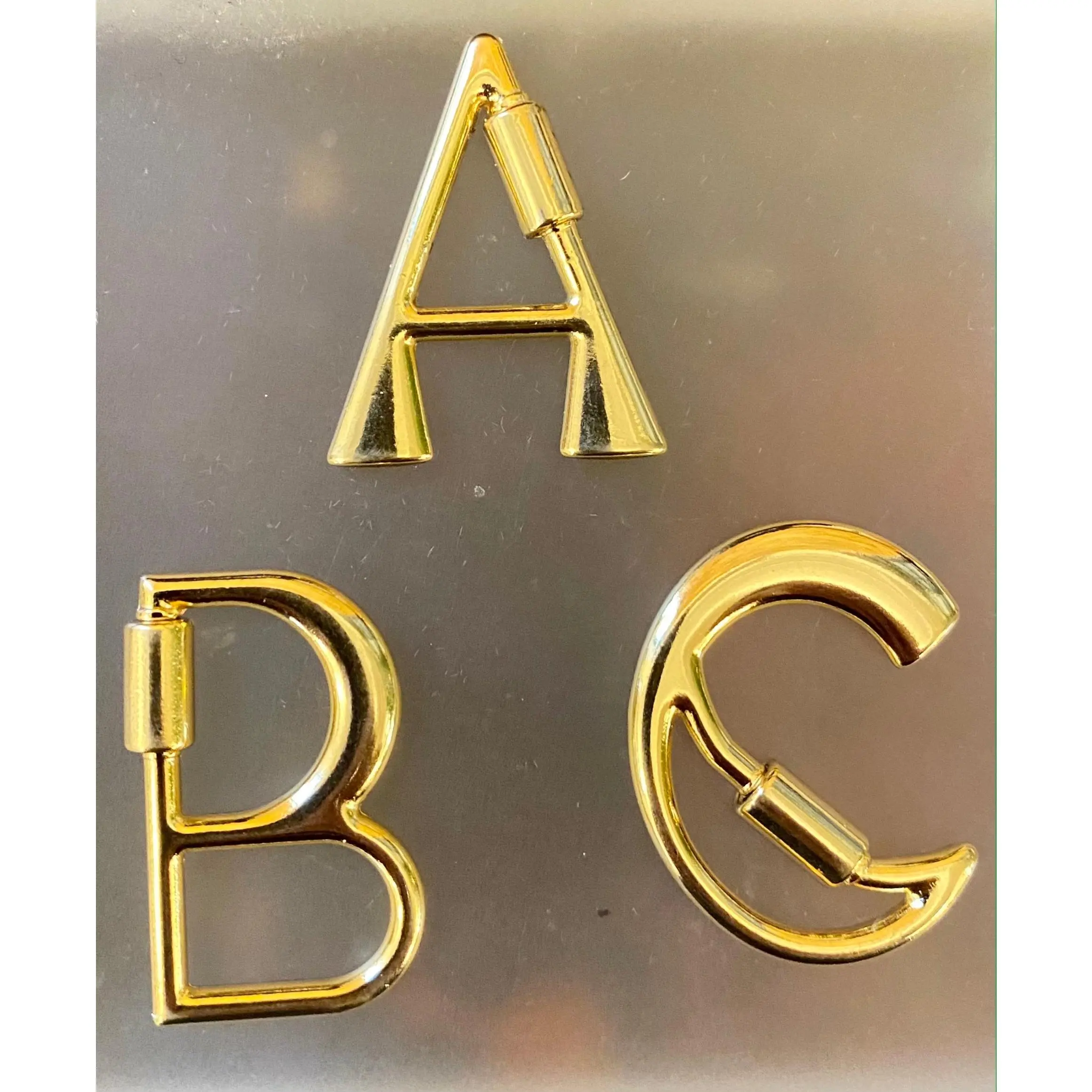 XL Gold Plated Alphabet Carabiners