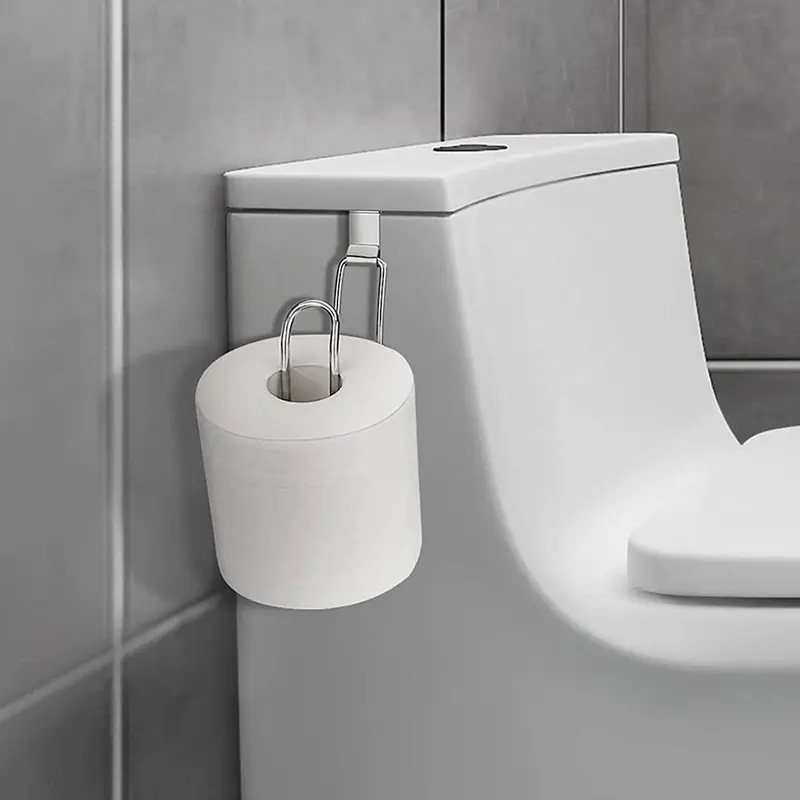 Over-the-tank Toilet Paper Holder, 1 Count Punch-free Multipurpose Tissue Holder, Bathroom Accessories, Household Storage Organizer Supplies
