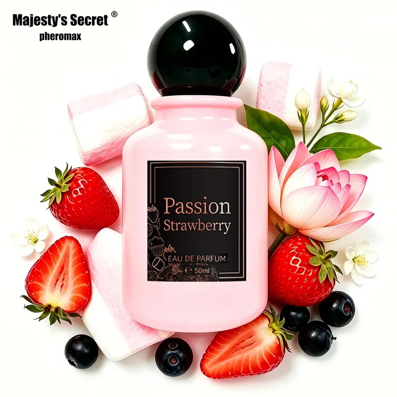 Passion Strawberry Women’s EDP 1.7oz, Long Lasting Everyday Perfume, Rich Gourmand Scent, Strawberry Cream, Blackcurrant, Apple Flower & Jasmine, Soft Marshmallow Musk, Cruelty Free, Ideal Scent for Office & Work Commute