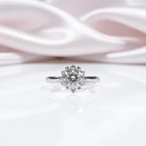 1.0 Ct Round Cut Diamond Option Snowflake Engagement Ring