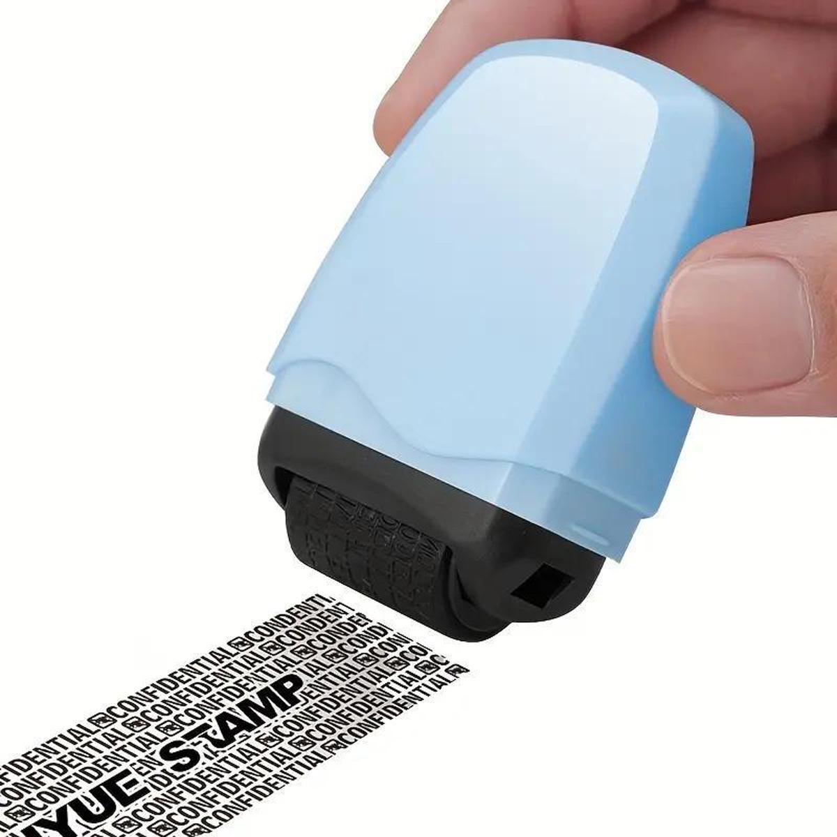 Identity Theft Protection Roller Stamp, 1 Count Confidential Roller Stamp, Anti Theft, Privacy & Security Stamp, Information Blocker, Refill Ink, Designed for ID Account Data Address Security