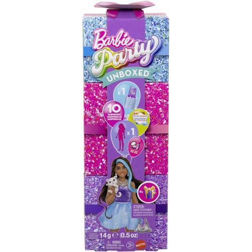Mattel - Barbie Party Unboxed Glam Party Series Purple Sparkle Doll & Accessories  [Collectible Figurine/Statue/Bust] Paper Doll