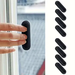 8pcs Self-adhesive Door Handles For Window, Cabinet Drawer Wardrobe Sliding Door Handle, Glass Non-slip Grip Handles, Door Hardware