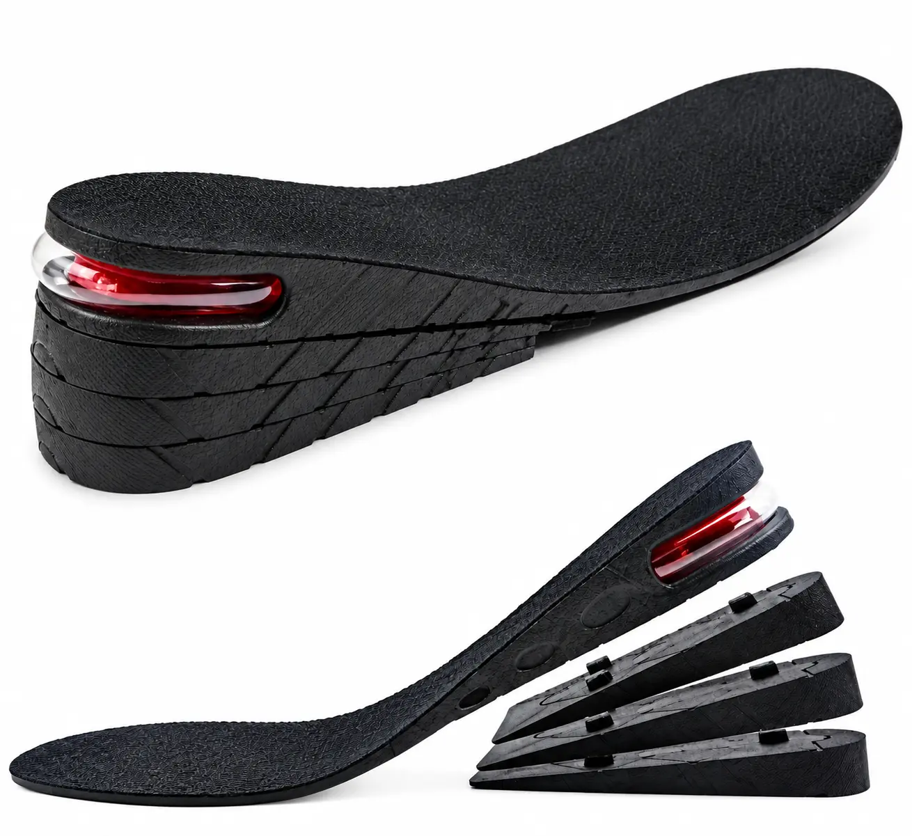 Height Increase Insoles 4-Layer Air up Shoe Lifts Elevator Shoes Insole 2.95inches(7.5 cm) Heels Lift Inserts for Men and Women