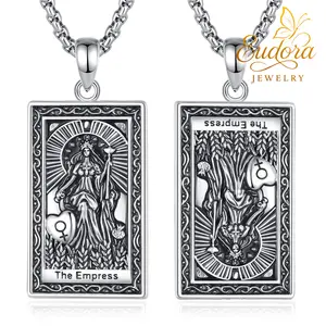 Eudora Tarot Card Necklace, Major Arcana Pendant, Spiritual Astrology Jewelry, High Priestess, The Sun, The Lovers, The Fool, Energy Healing Gift