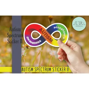Autism Acceptance Infinity Sticker – White Vinyl Decal