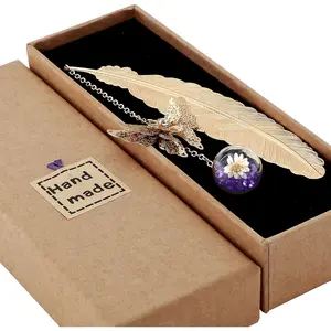 Metal Feather Bookmark for Women Book Lovers – Handmade Gift with Butterfly Charm, Ideal for Graduation, Summer Reading, Birthday & Teacher Appreciation