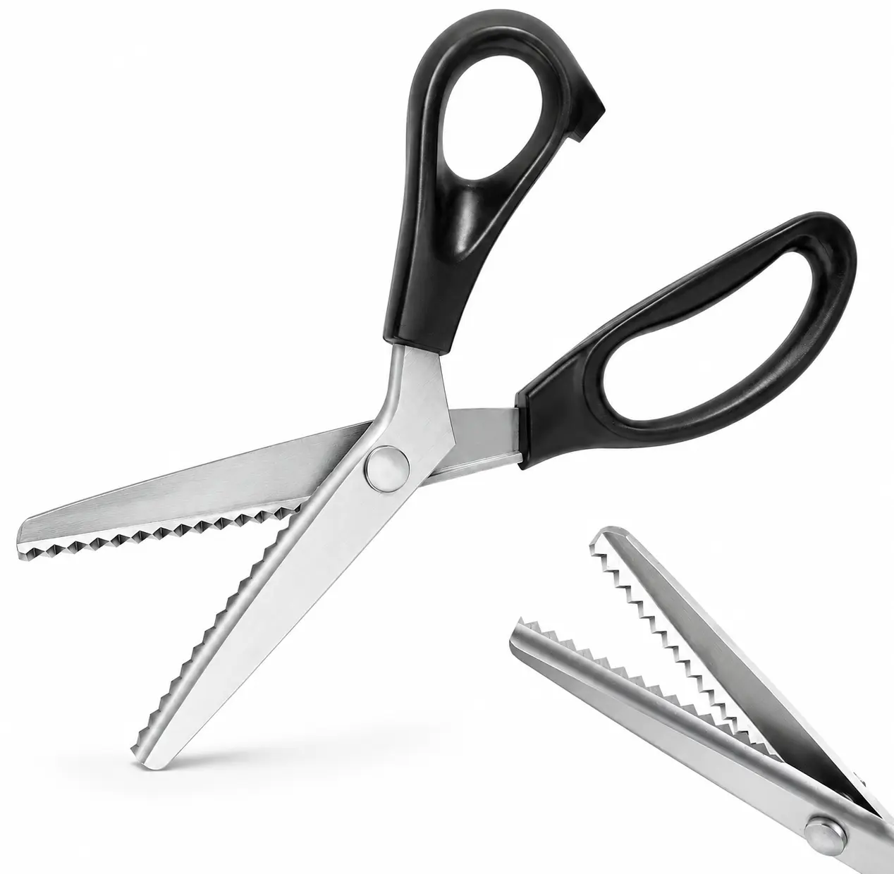 Stainless Steel Pinking Shears for Fabric Sewing Scissors with Decorative Zig Zag Edge Handheld Dressmaking for  DIY Crafts，Leather, Paper, Crafting, Quilting & Tailoring