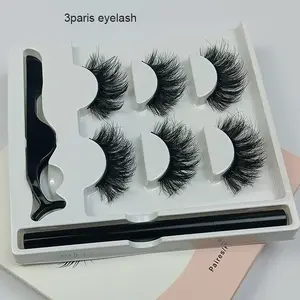 Ultra-Dense Stage Makeup Set, Magnetic False Eyelashes 3 Pairs + Long-Lasting Eye Liner Pen, Strong Adhesive, No Smudge, All Night Wear, Diy Lash Kit