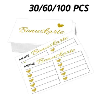German Handwritten Membership Cards, Blank Discount Promotional Cards, Dual-Sided Loyalty Thank You Cards, Marketing Strategy Cards