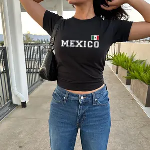 [Sale Up To 40%] Mexico Women's Baby Tee, Mexico Y2K T-Shirt, Mexico, Mexico Crop Tee, Vintage 2000s 90's Baby Tee