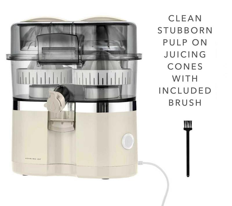 Henning Lee Dual-Head Electric Citrus Juicer with Built-In Slicer