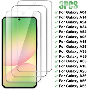3PCS Tempered Glass For Samsung Galaxy A56 A36 A55 A35 A25 A15 A05S A53 5G Screen Protector For Samsung A26 A16 A06 A54 A34 A14 Smartphone Phone Guard