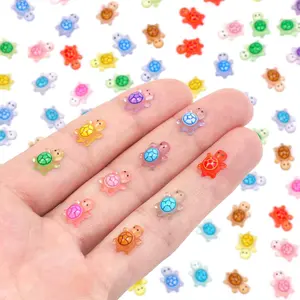 200pcs Mini Resin Turtles Luminous Tiny Turtle for Crafts Dollhouse Miniatures Mini Resin Things Animals for Fairy Garden Micro Landscaping Decoration Home Decor, 10 Colors