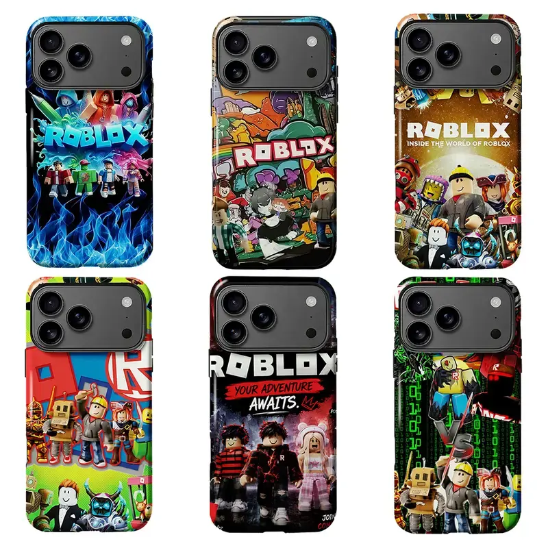 Roblox Blue Flame Phone Case – Graffiti Gaming Aesthetic Design | Shockproof Protective Cover for iPhone 11–17 | Perfect Gift for Gamers, Him & Her
