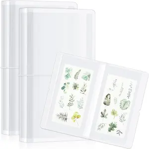 2 Pack 4.8 x 9.6 Large Clear Storage Sticker Organizer Storage Binder Book  Storage Book Collection Album for Planner Scrapbook Stickers Displaying Double-sided 50 Pages