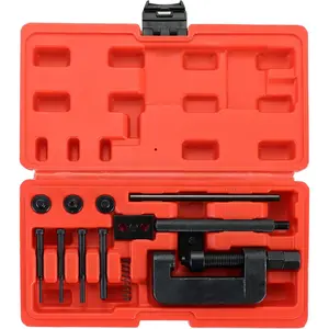 13PCS Chain Breaker Tool Kit, Motorcycle Chain Breaker Set, Chain Removal Tool Chain Cutter and Riveter Kit with Carrying Case for ATV, Bicycle, and Motorcycle for Easy Chain Maintenance
