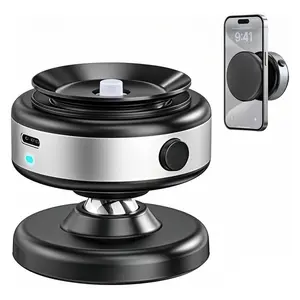 360 Adjustable Vacuum Magnetic Phone Holder, Hands-Free Stable Anti-Shake Electric Suction Cup Phone Mount, Magnetic Phone Holder for Car Vlogging Travel, for Magsafe iPhone 16e 16 Pro Max