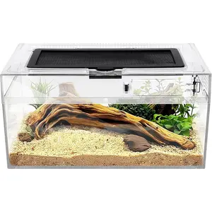 Reptile PC Terrarium Amphibian Tank Spider Enclosure Snake Cage 7x11.8x5.9inch Suitable for breeding Leopard Gecko,Frog,Hermit Crab,Lizards,Isopod,Tarantula,Turtles,Chameleons,Jumping Spiders