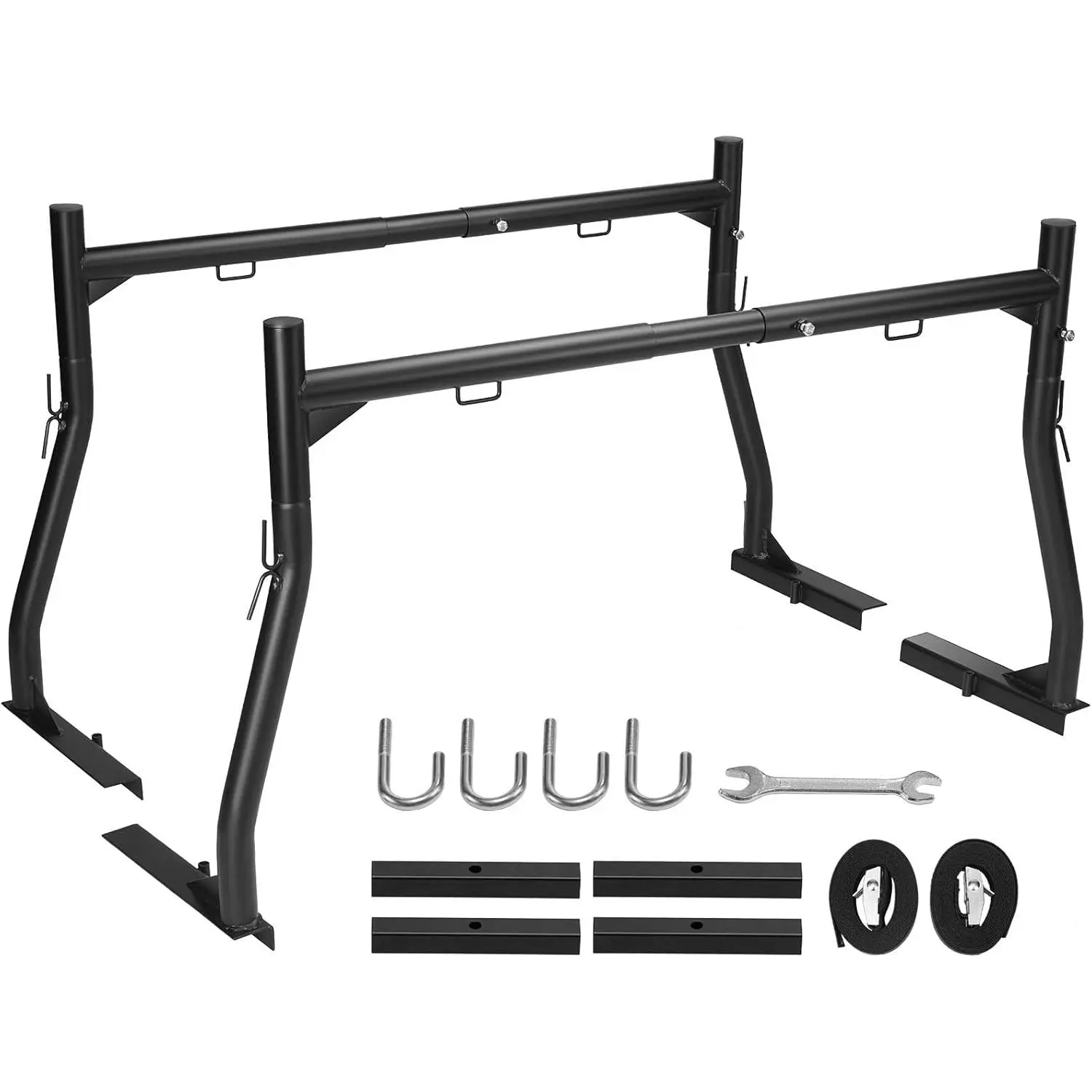 VEVOR Extendable Steel Truck Ladder Rack - 800 lbs Capacity, 46-71 inch, Non-Drilling for Kayak, Surfboard, Lumber, Ladder