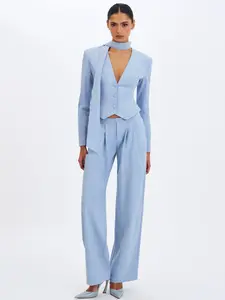 Reva Sky Blue Pinstripe Single Pleat Pants
