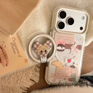 Creative Magnetic Phone Case for Apple iPhone Series, Stylish Protective Cover, Compatible with Multiple Models Including Pro Max, Accessories