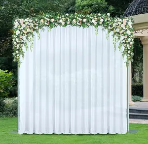 12 ft x 57" Chiffon Event Backdrop Curtain Drape Panel - White (1pc)