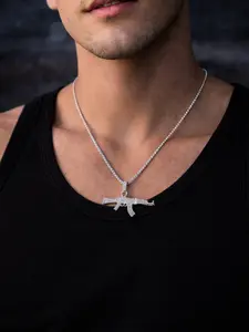 Bling Iced Out Gun Necklace | Hip Hop CZ Chain | Viral TikTok Jewelry