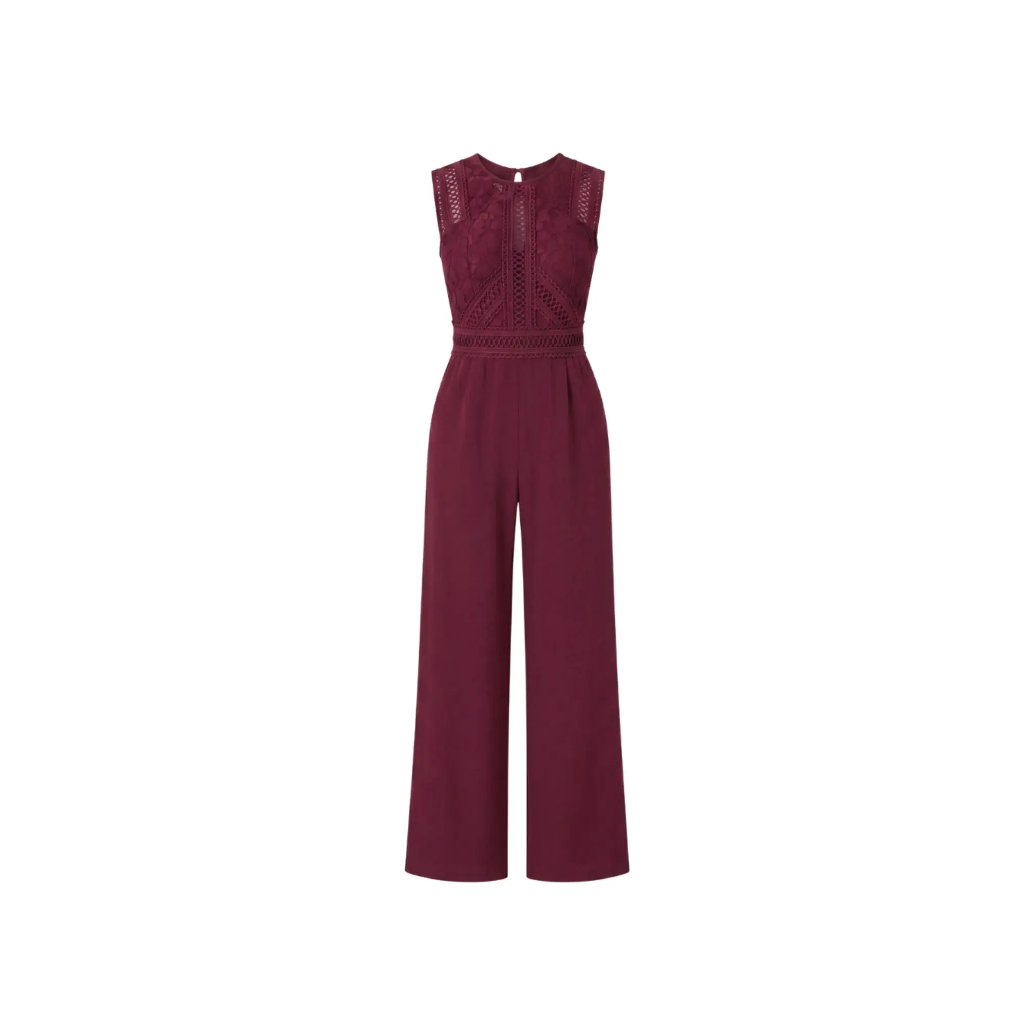 Sophia High-Waisted Burgundy Jumpsuit