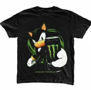 Unleash The Beast T-Shirt Shadow the Hedgehog Sonic Graphic Tee Unisex Gothic Grunge Y2k Emo Scene Amity Affliction Style Menswear Womenswear Streetwear