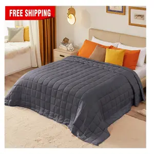 Weighted Blanket for Adult (20lbs 60"x80" Queen Size Grey) ,Cooling Breathable Heavy Blanket