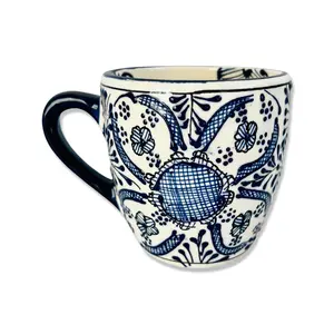 Hand Painted Mug - Blue Paisley