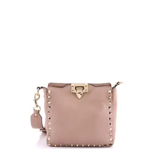 Pre-owned Valentino material Messenger Bags Garavani Rockstud Flip Lock Messenger Bag Leather Mini by Rebag