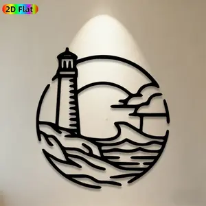 1pc Lighthouse Metal Wall Art,Lighthouse Statue Mural, Ideal Gift for New Year, Christmas, Nautical Decor Enthusiasts, Rust-Resistant Metal Wall Decor Wall Sculptures, Perfect for Home Wall & Garden Fence, Coastal Theme Enthusiasts