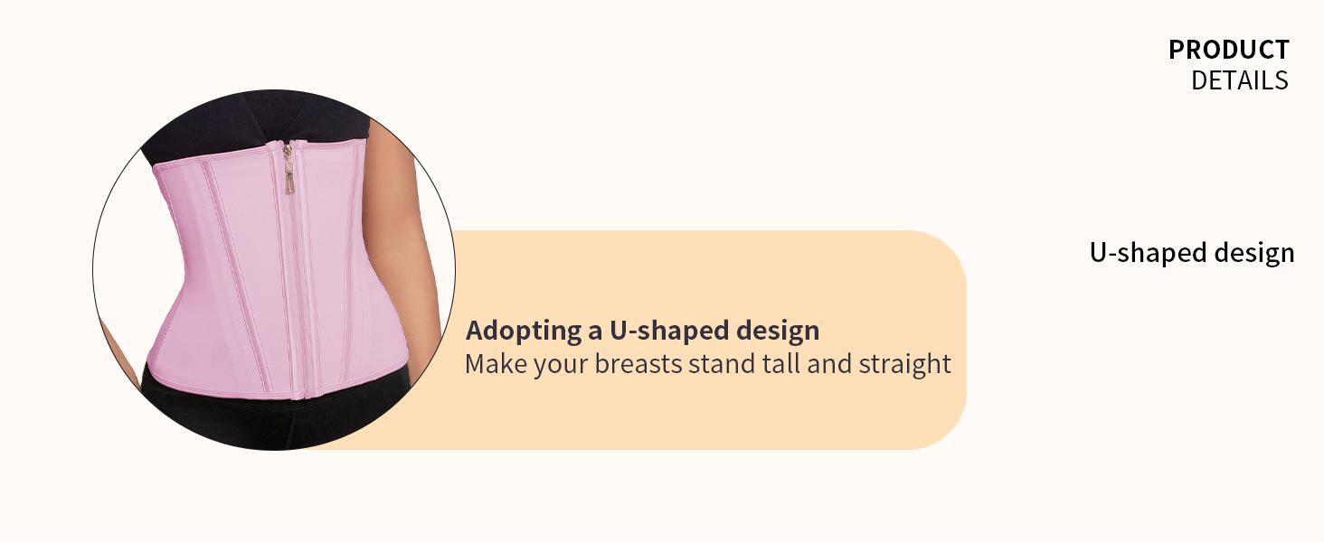 Latex Waist Trainer for Women Sport Corset Shapewear with Zipper Fajas