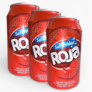 Salvavidas Roja Soda -Pk 3 unidades  Refreshing Carbonated Drink with Artificial Strawberry Flavor 350ml