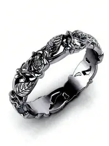 1 PC Elegant Rose Flower Ring For Women For Wedding Engagement Anniversary Party Band Jewelry Valentine's Day Gift