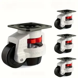 4-Pack Swivel Casters, Adjustable Leveling Aluminum Alloy Frame, Load Capacity 20.87kg, Durable Industrial Accessories